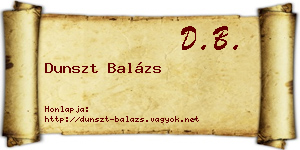Dunszt Balázs névjegykártya